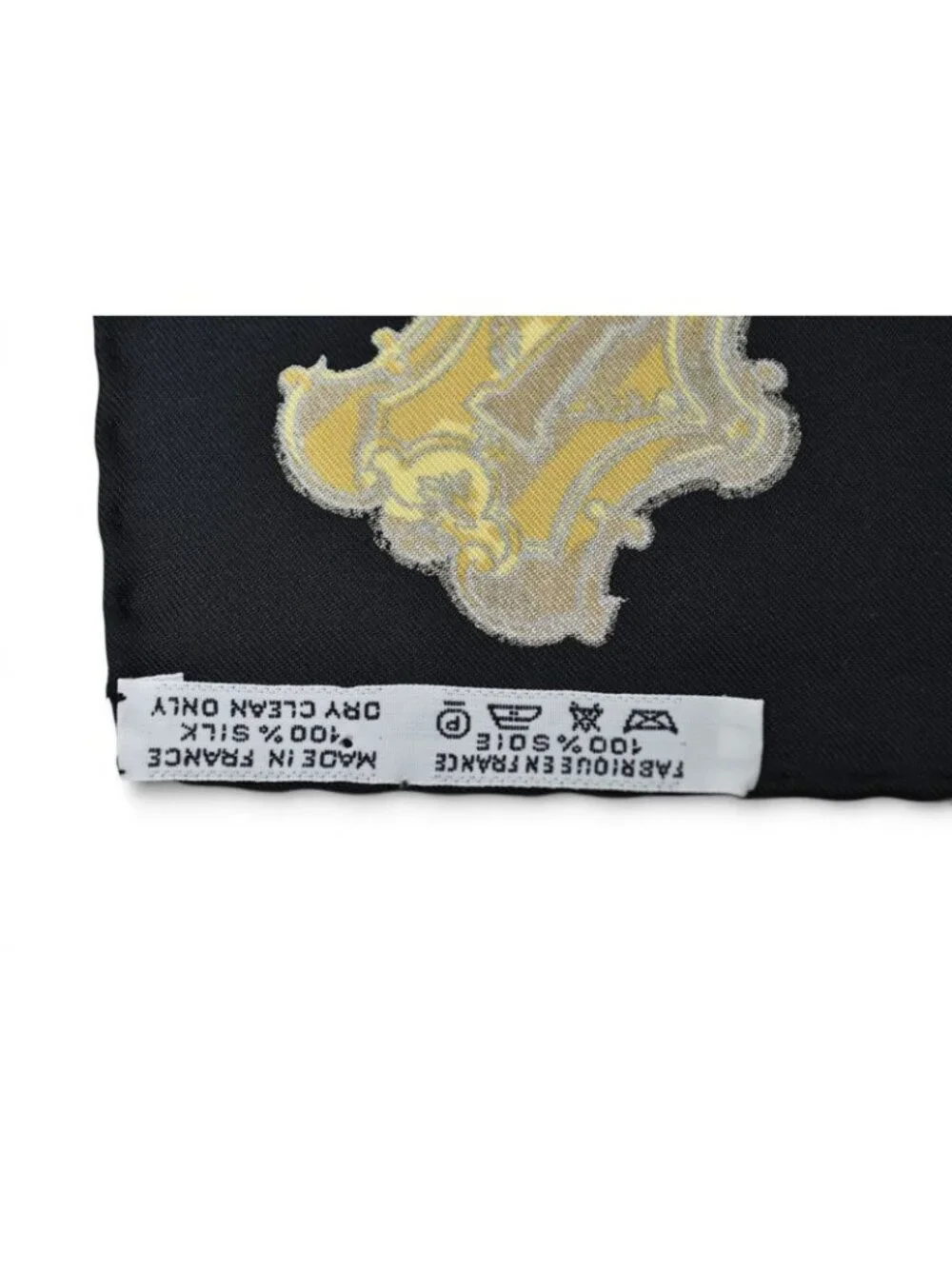 ★SOLD★ Hermes Carre 90 Scarf Key Pattern les Cles Vintage Black White - Picture 6 of 9